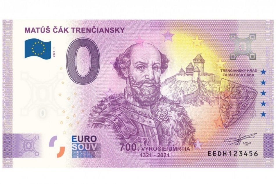 Trenčianske múzeum vydalo suvenírovú eurobankovku s podobizňou Matúša Čáka